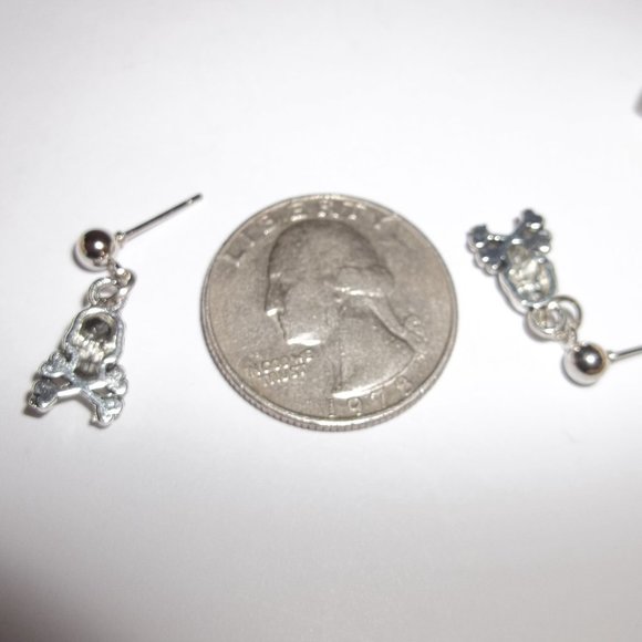 Earrings, Unisex Earrings, Skull Earring, Halloween Earrings, Skull Earring 8026 - Picture 3 of 8